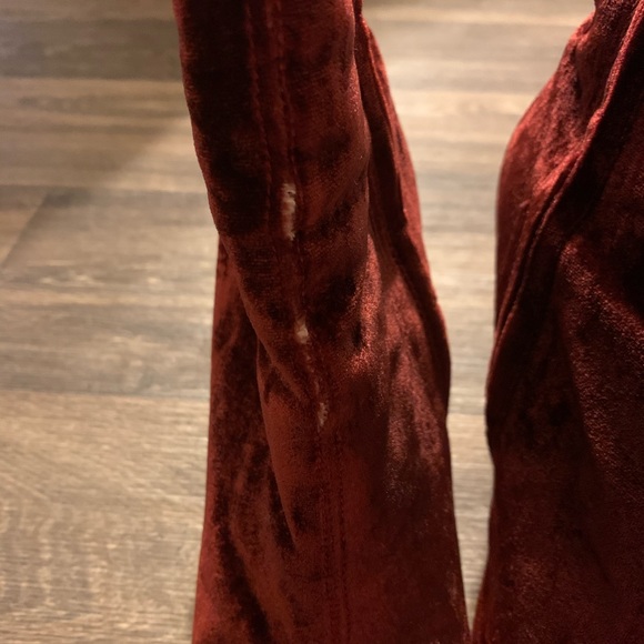 Zara | Burgandy Velvet Boots | Sz 39 (approx 8) - Picture 4 of 8